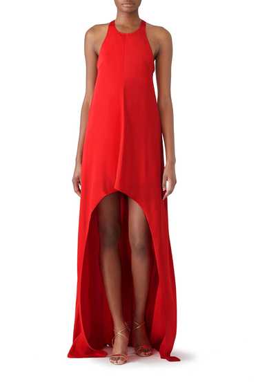 KAUFMANFRANCO Red High Low Gown
