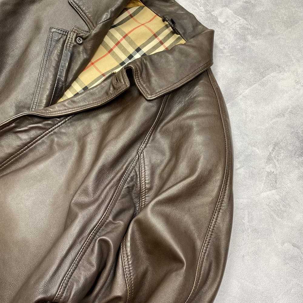 Burberry × Leather Jacket × Vintage Very Rare Bur… - image 10