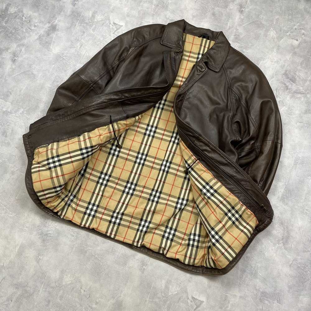 Burberry × Leather Jacket × Vintage Very Rare Bur… - image 6