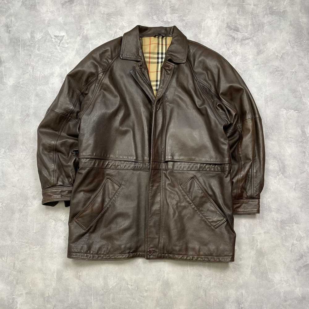 Burberry × Leather Jacket × Vintage Very Rare Bur… - image 7