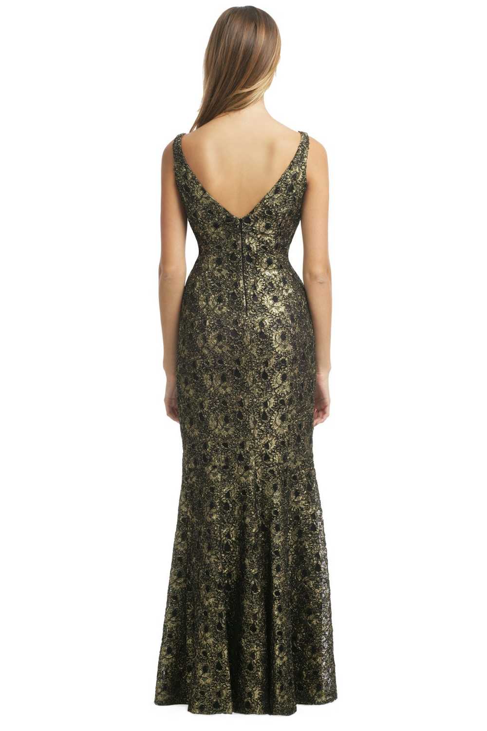 Carmen Marc Valvo Golden Leaf Gown - image 2