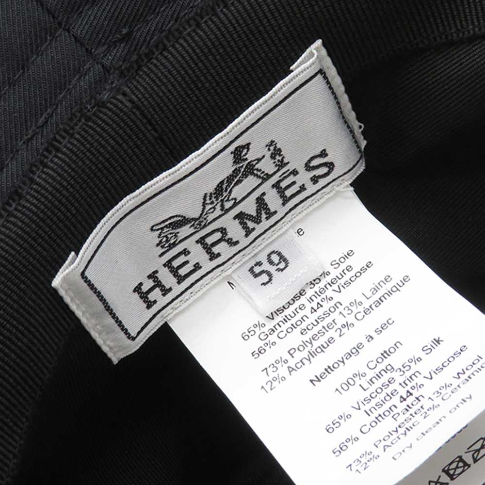 HERMES Hat Harper H Serie Bucket Cotton Black 59 … - image 5