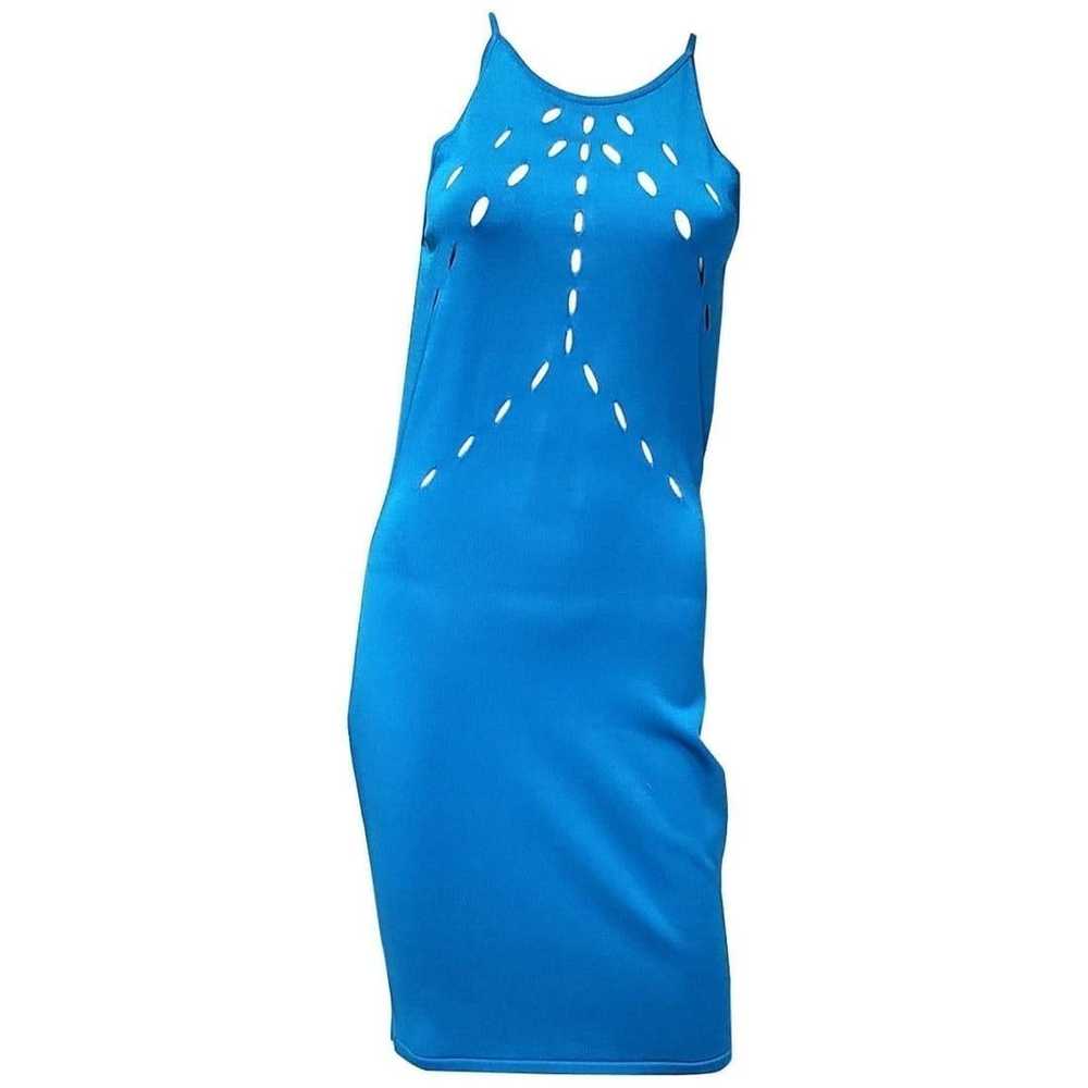 NEW VERSACE COLLECTION BLUE KNIT SLEEVELESS Dress… - image 1