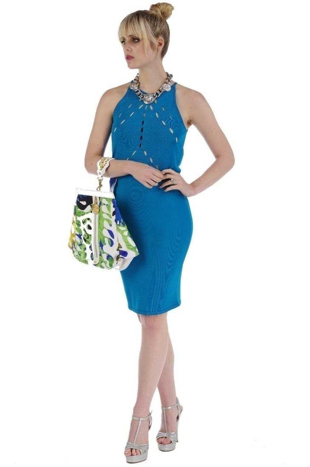 NEW VERSACE COLLECTION BLUE KNIT SLEEVELESS Dress… - image 8