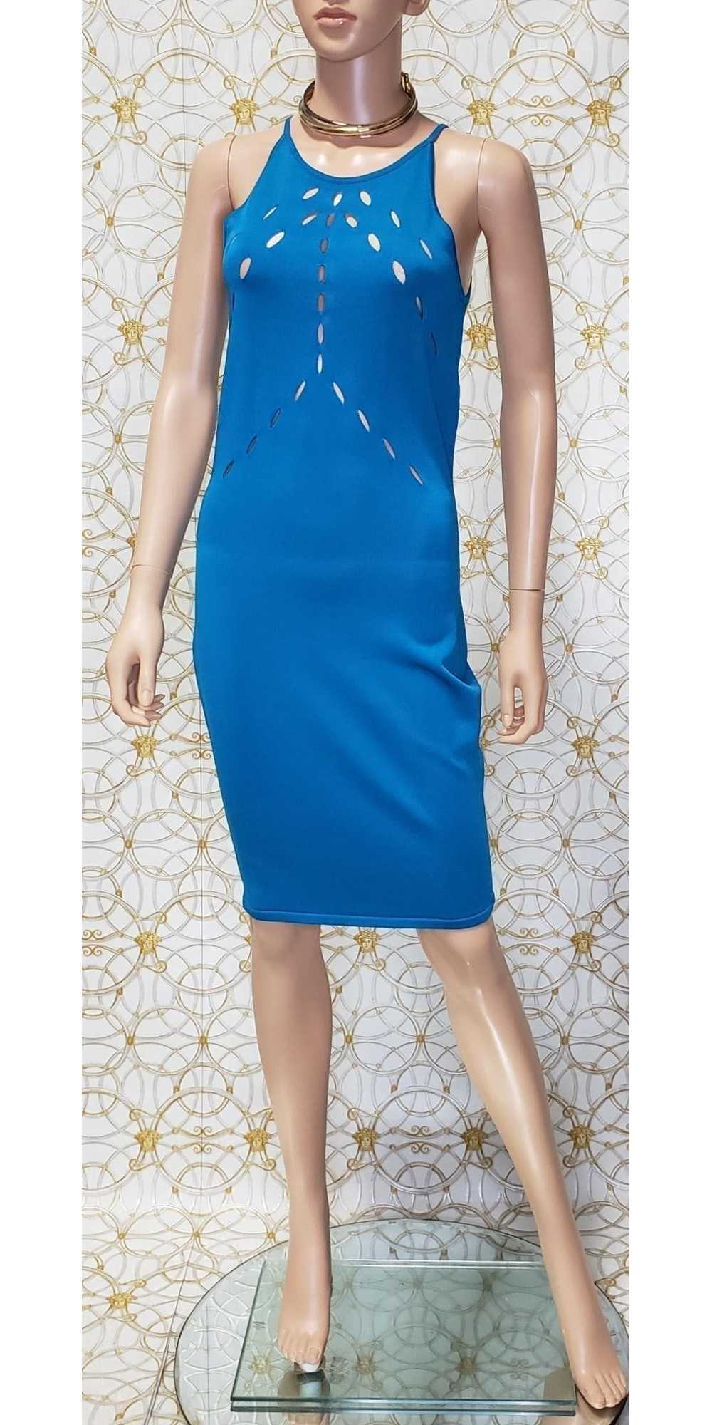 NEW VERSACE COLLECTION BLUE KNIT SLEEVELESS Dress… - image 9