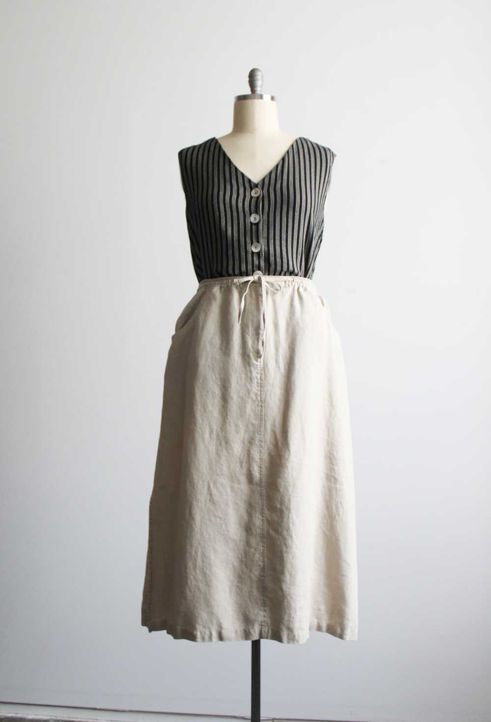 summerset linen midi skirt - image 1