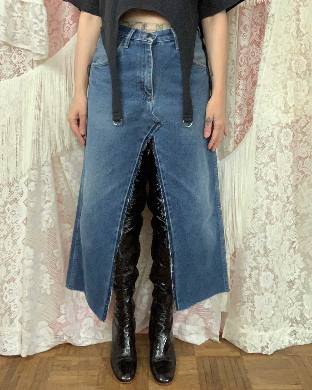 Custom transformed jean skirt - image 2