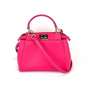 Fendi Mini Peekaboo Pink Leather Hand Shoulder Bag - image 1