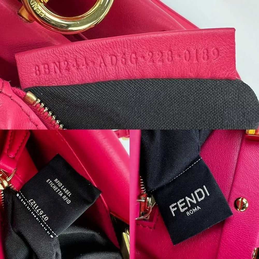 Fendi Mini Peekaboo Pink Leather Hand Shoulder Bag - image 5