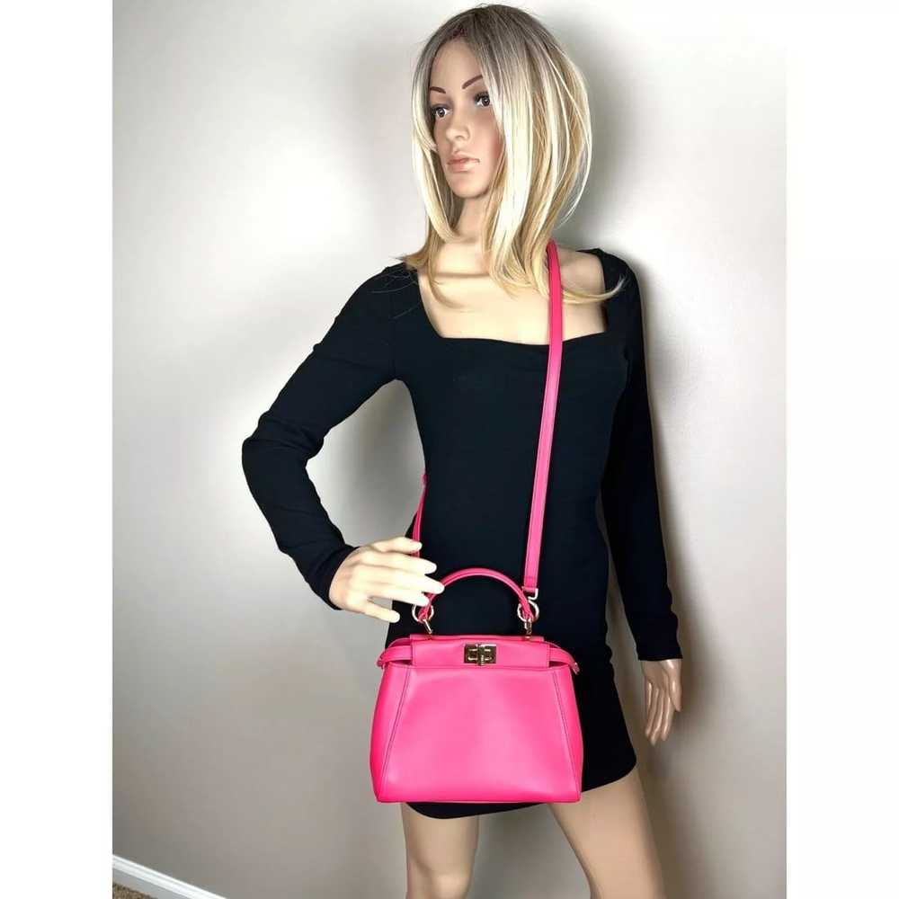 Fendi Mini Peekaboo Pink Leather Hand Shoulder Bag - image 8