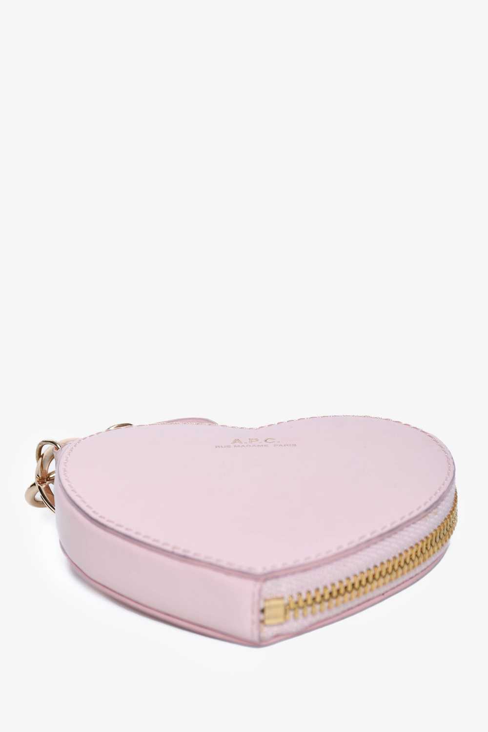 A.P.C Pink Leather Heart Coin Pouch - image 4