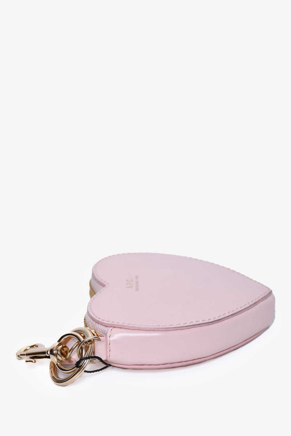 A.P.C Pink Leather Heart Coin Pouch - image 5