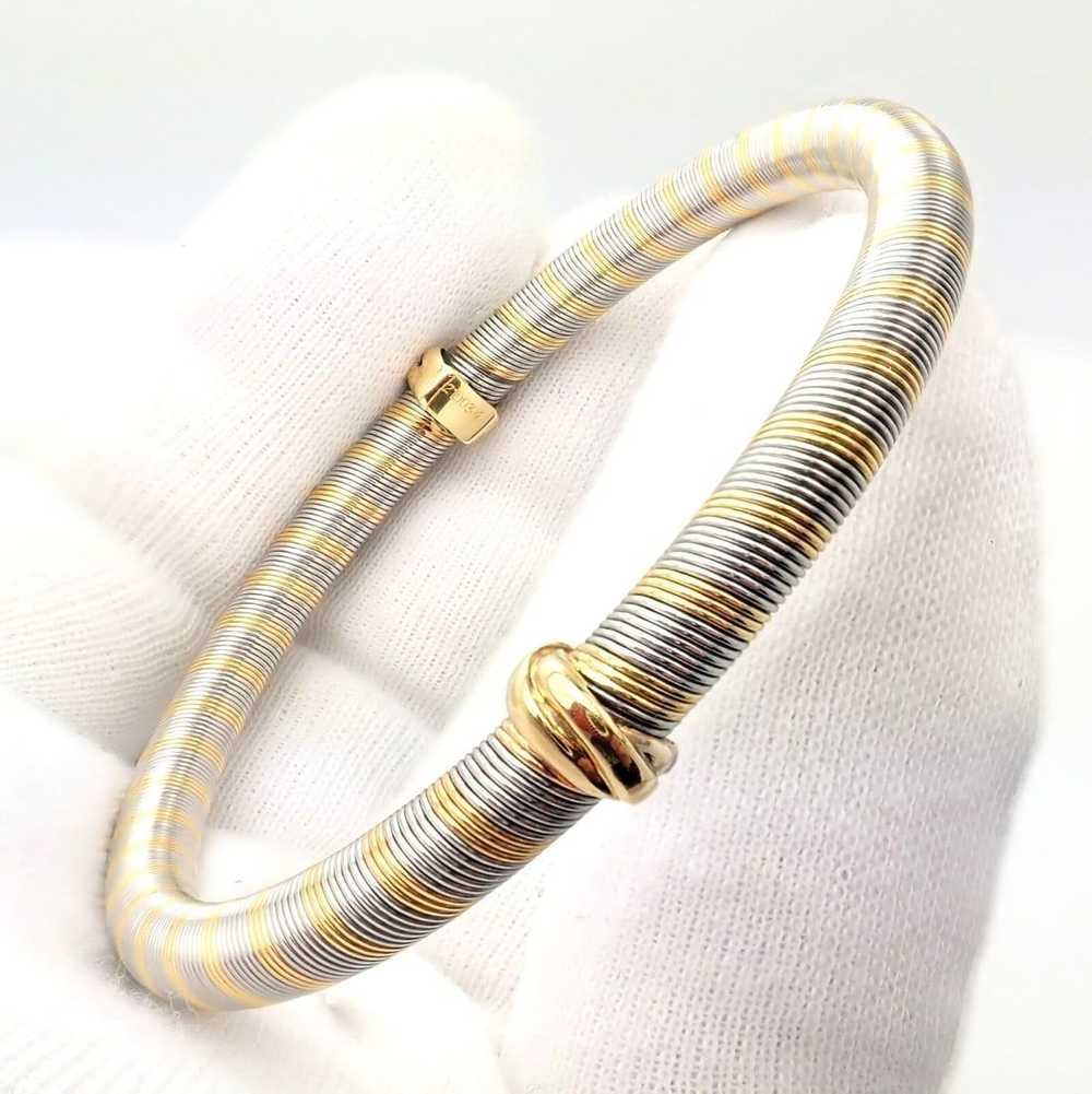 Authentic Vintage Cartier 18k Yellow Gold + Steel… - image 2