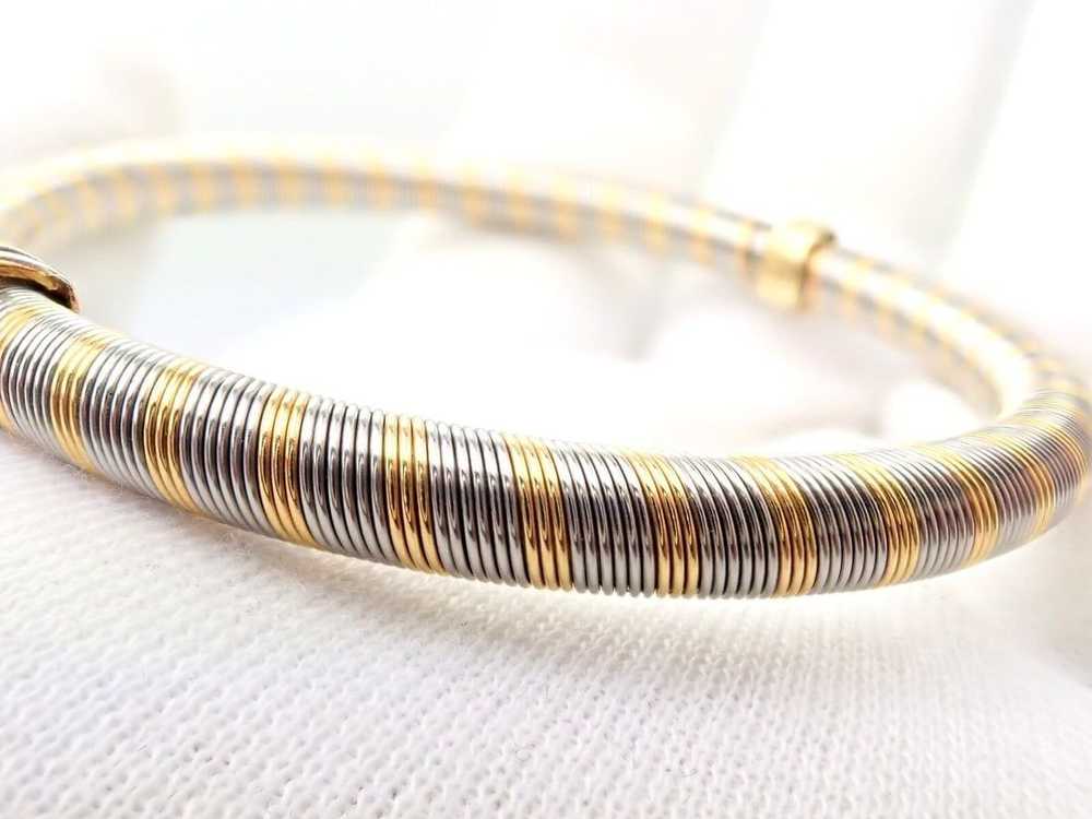 Authentic Vintage Cartier 18k Yellow Gold + Steel… - image 3