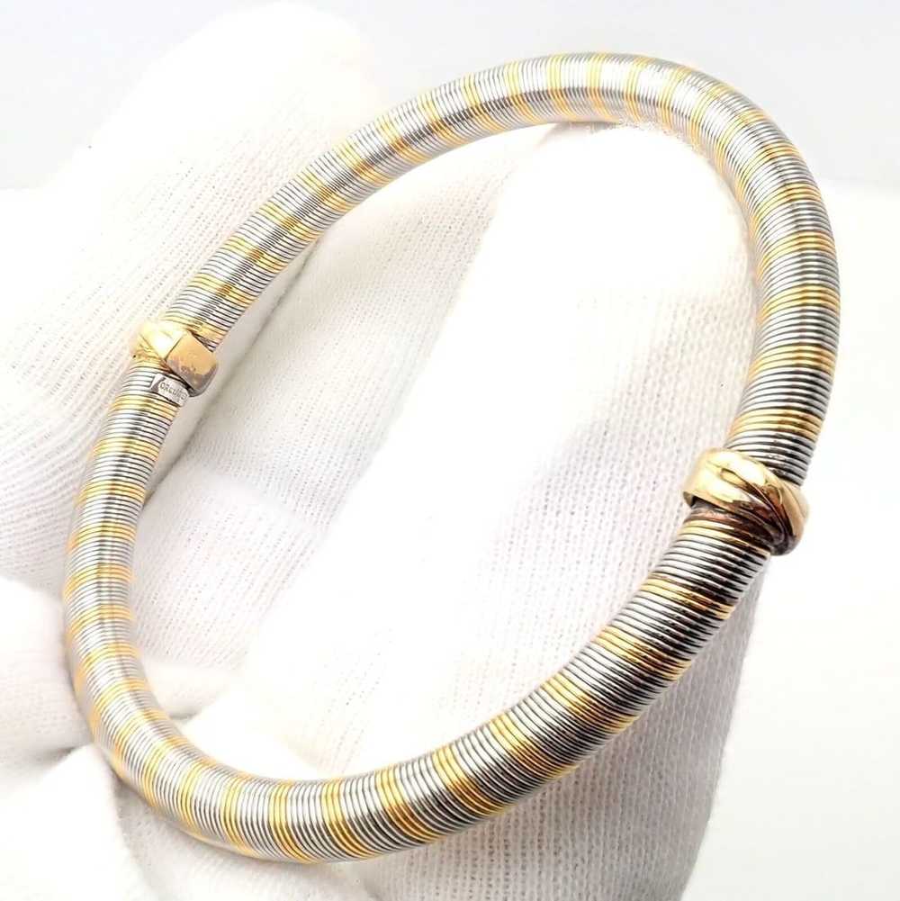 Authentic Vintage Cartier 18k Yellow Gold + Steel… - image 4