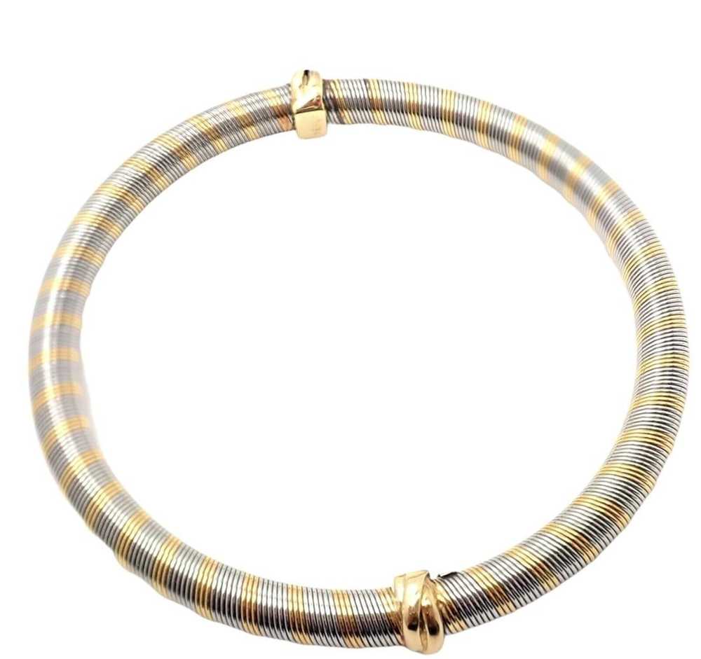 Authentic Vintage Cartier 18k Yellow Gold + Steel… - image 9