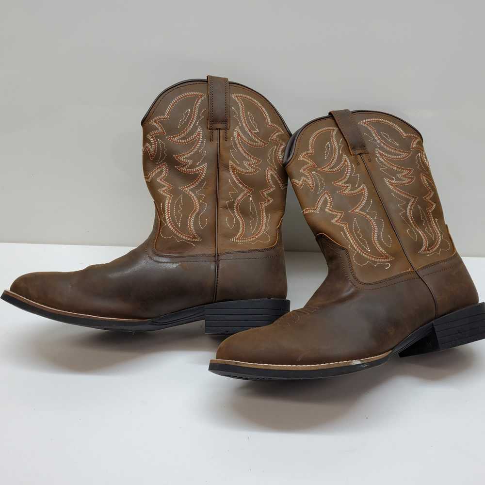 Herman "Survivors" Brown Leather Cowboy Boot Size… - image 3