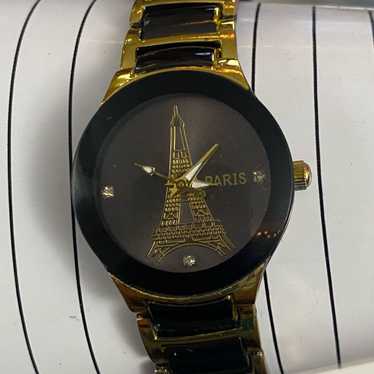 Other Ladies Paris Gold Black Tone Watch Working N