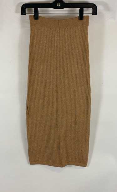 Free People Womens Tan Knit Ribbed Flat Front Slit