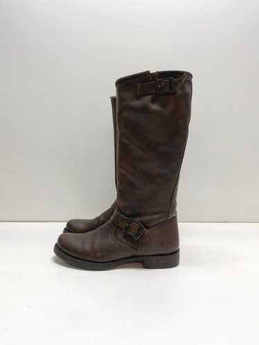 Frye Leather Veronica Slouch Boots Dark Brown 9