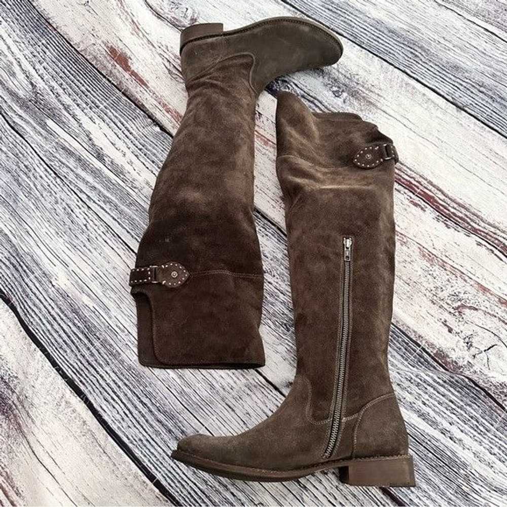 Frye FRYE Taupe Gray Suede Over the Knee Riding B… - image 2