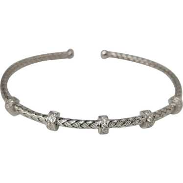Sterling Silver Basket Weave Cuff Bracelet