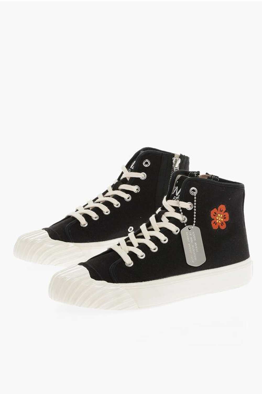 Kenzo og1mm0624 Paris Canvas Sneakers in Black/Wh… - image 2