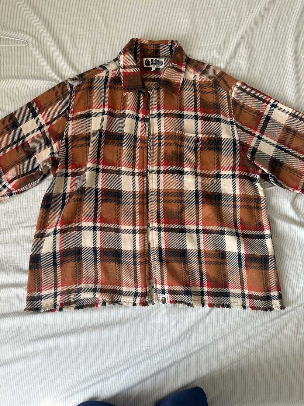 Bape Bape Plaid Sweatshirt Sz M - image 1