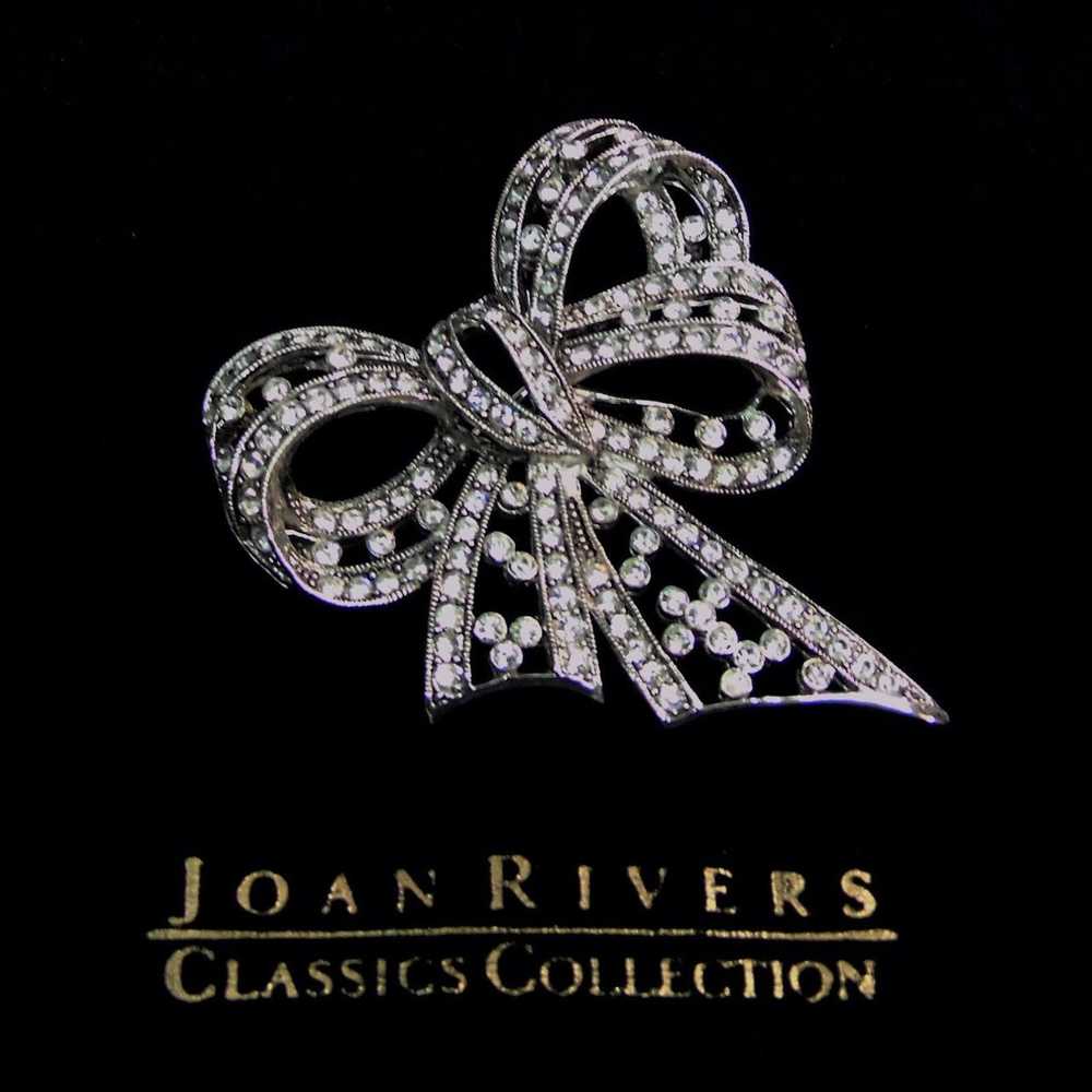 Vintage Joan Rivers Silver GIFT BOW BROOCH PIN 2.… - image 5