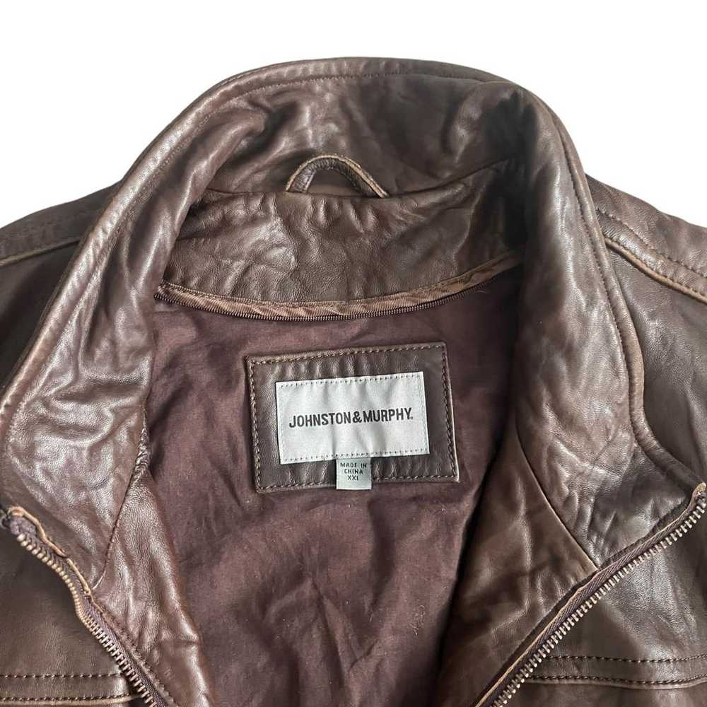 Johnston And Murphy Leather coat - image 3