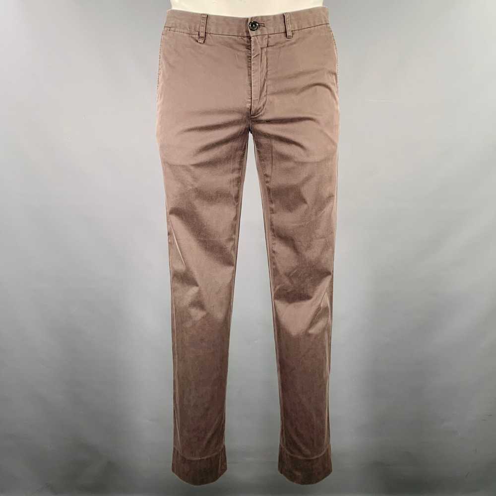 Ermenegildo Zegna Brown Cotton Blend Flat Front C… - image 1