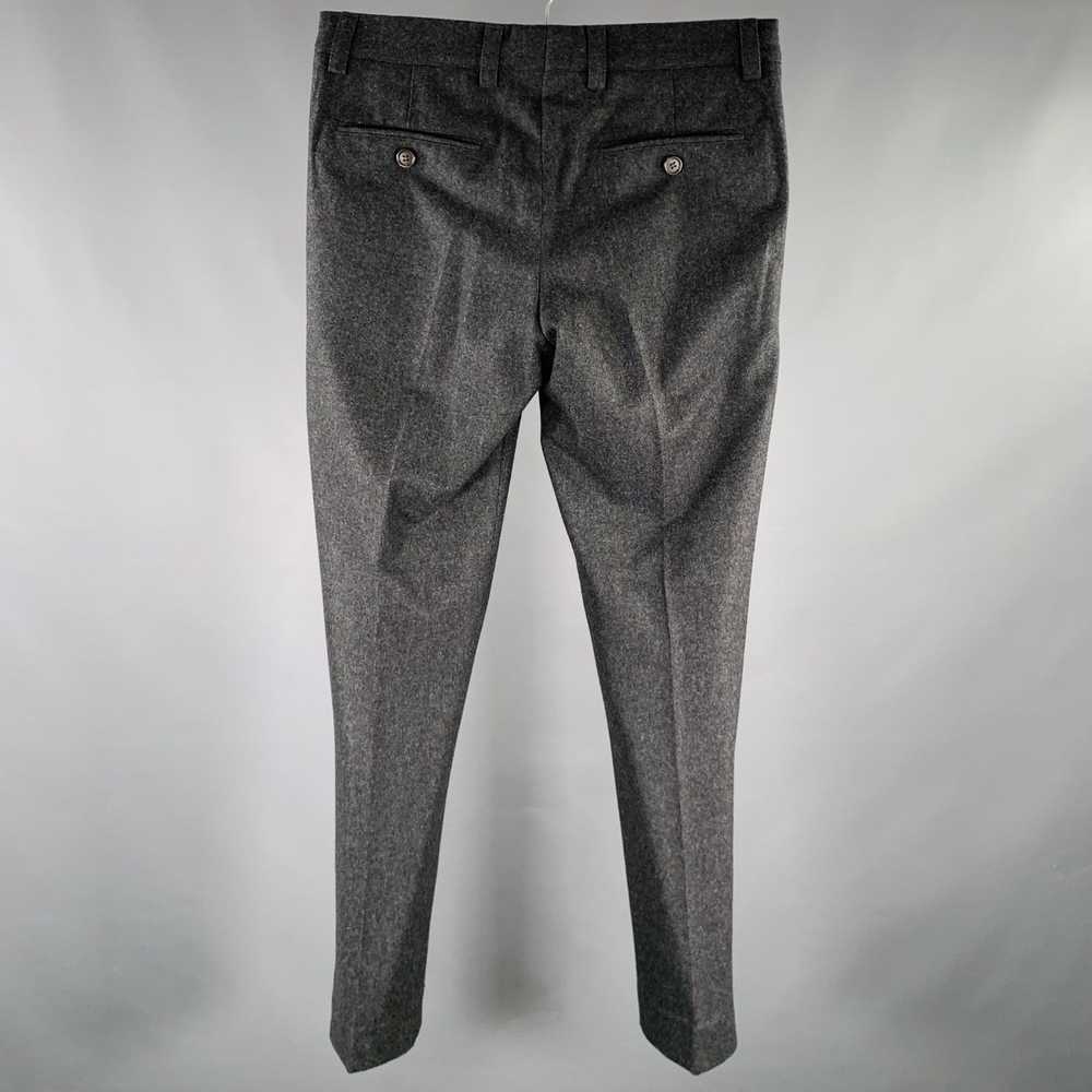 Brunello Cucinelli Grey Charcoal Wool Pleated Dre… - image 3