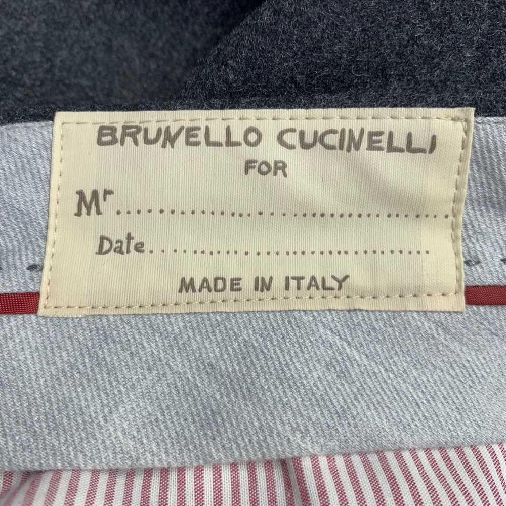 Brunello Cucinelli Grey Charcoal Wool Pleated Dre… - image 4