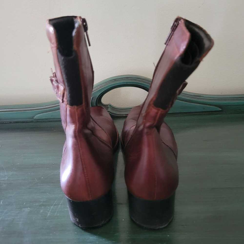 Vintage Pikolinos 39 Brown Leather Boots Square T… - image 3