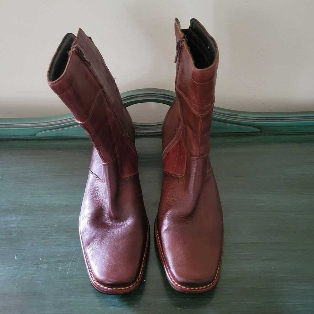 Vintage Pikolinos 39 Brown Leather Boots Square T… - image 4
