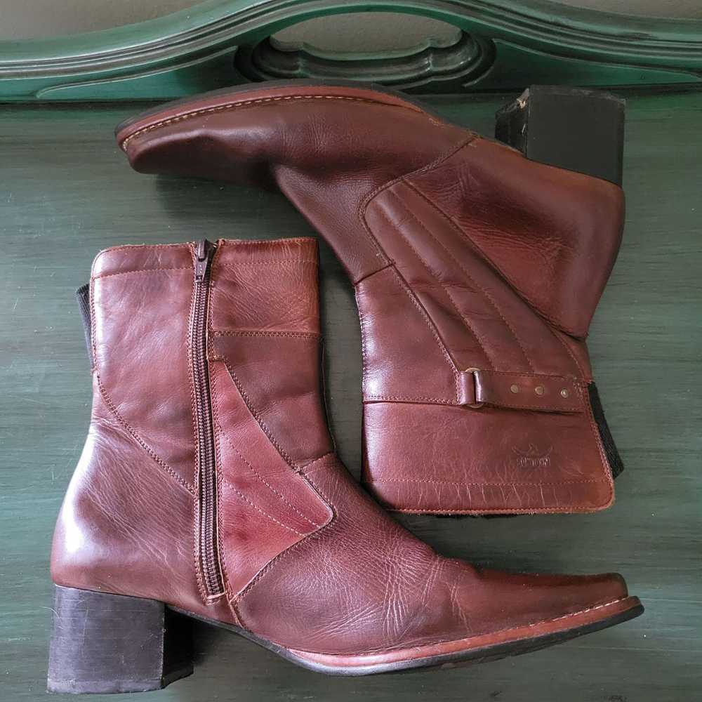 Vintage Pikolinos 39 Brown Leather Boots Square T… - image 8