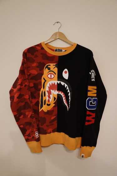 Bape BAPE Color Camo Tiger Shark Crewneck