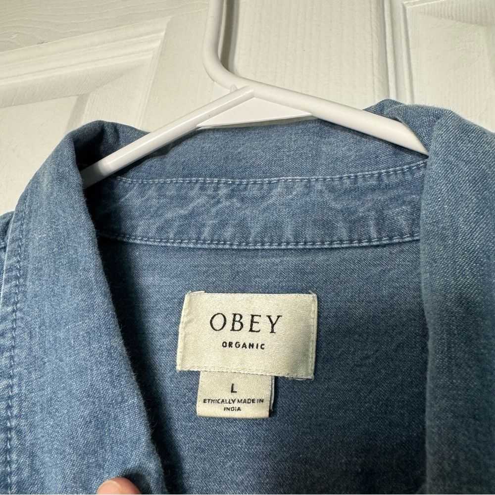 Obey × Streetwear Obey Organic Denim Button Up Sh… - image 5