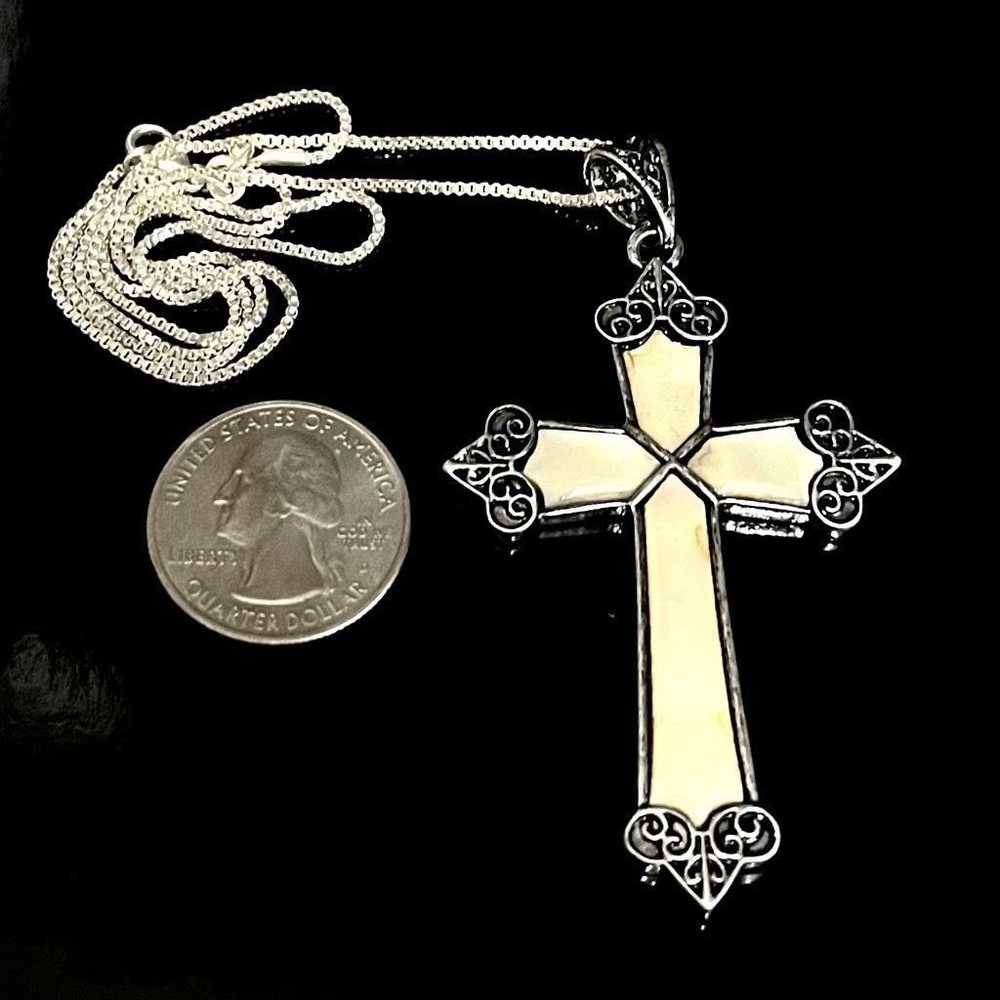 Sterling Silver BCH MOP Cross & 20” Sterling 925 … - image 6