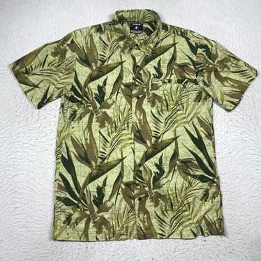 Hurley Hurley Shirt Mens Medium Green Floral Butto