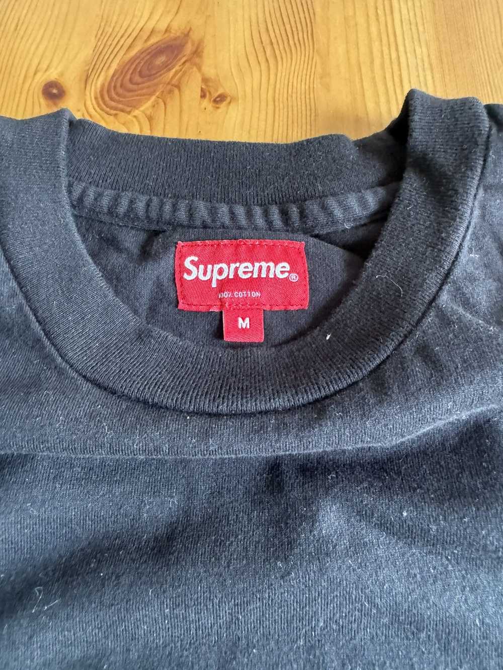 Supreme Supreme Black logo embroidered tee - image 3