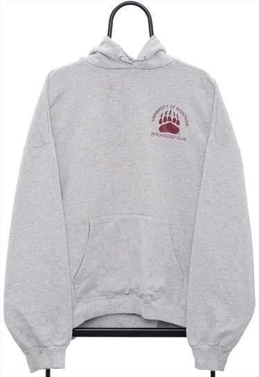 Vintage 90s University Of Montana Grey Hoodie Mens - image 1