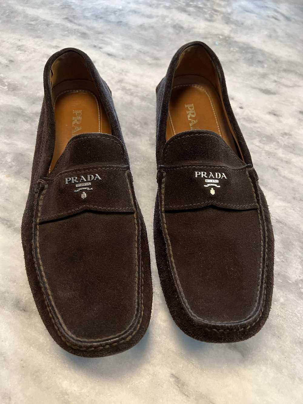 Prada Prada brown suede driving shoes - image 1