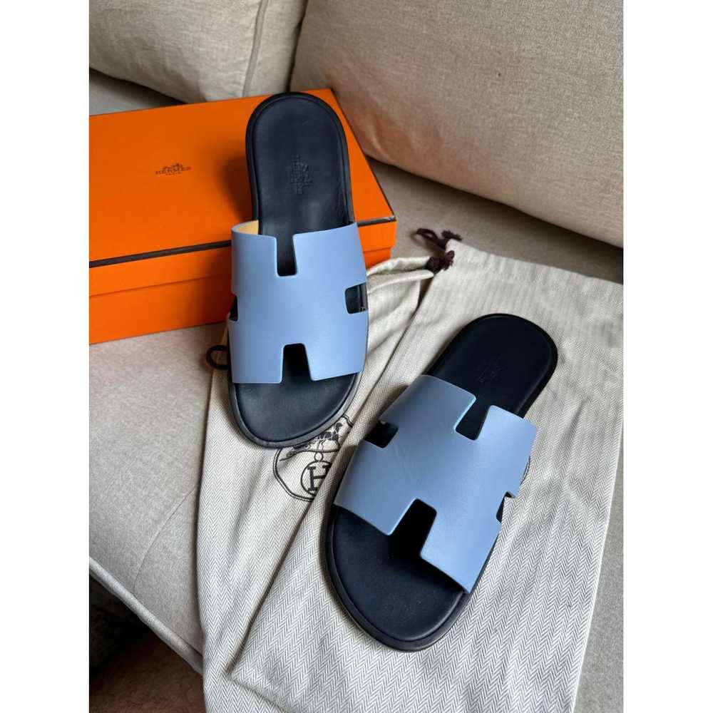 Hermès Izmir leather sandals - image 7