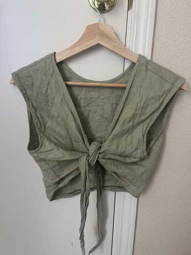 Whimsy and Row Valentina Top Green Linen