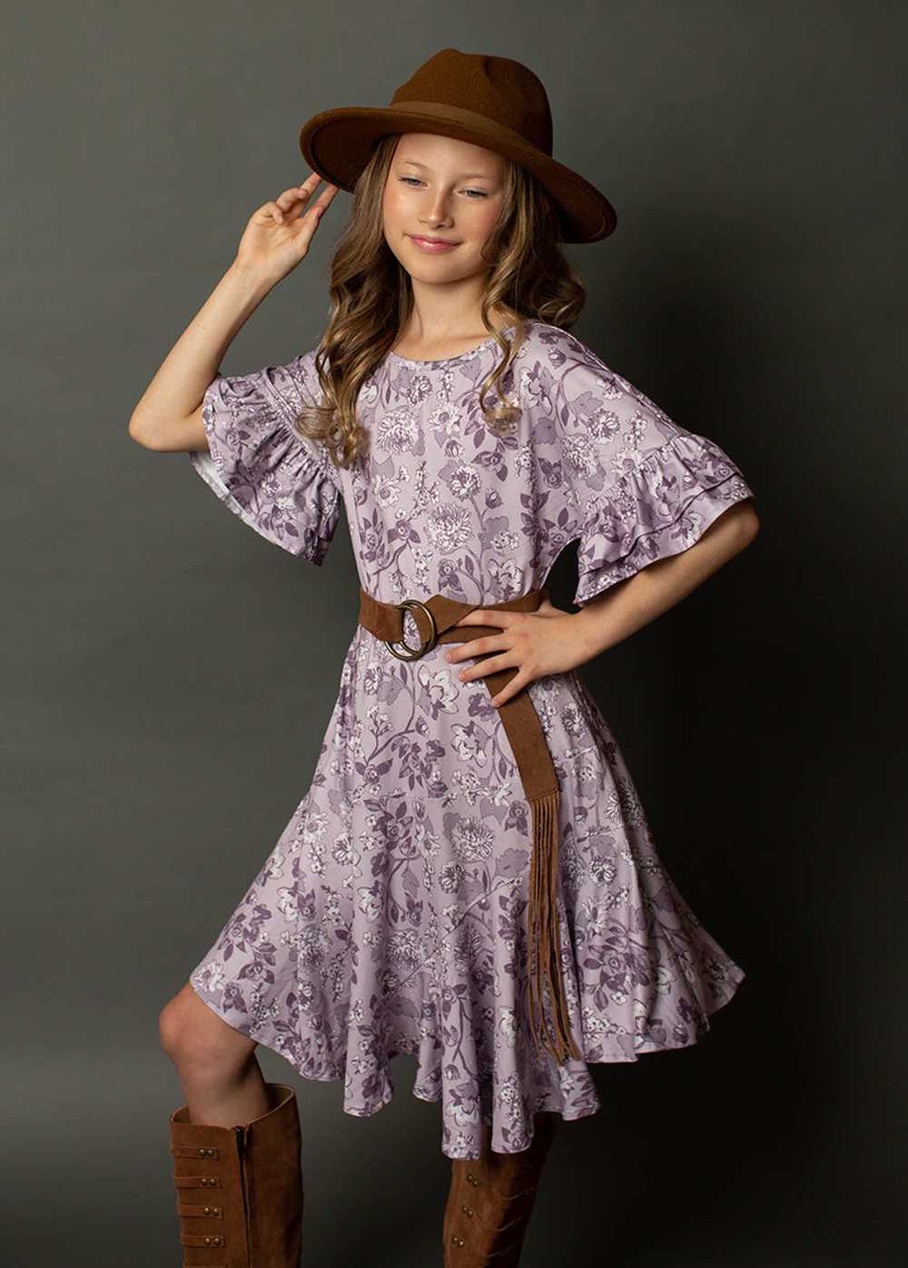 Joyfolie Emilia Dress in Lavender Floral - image 2
