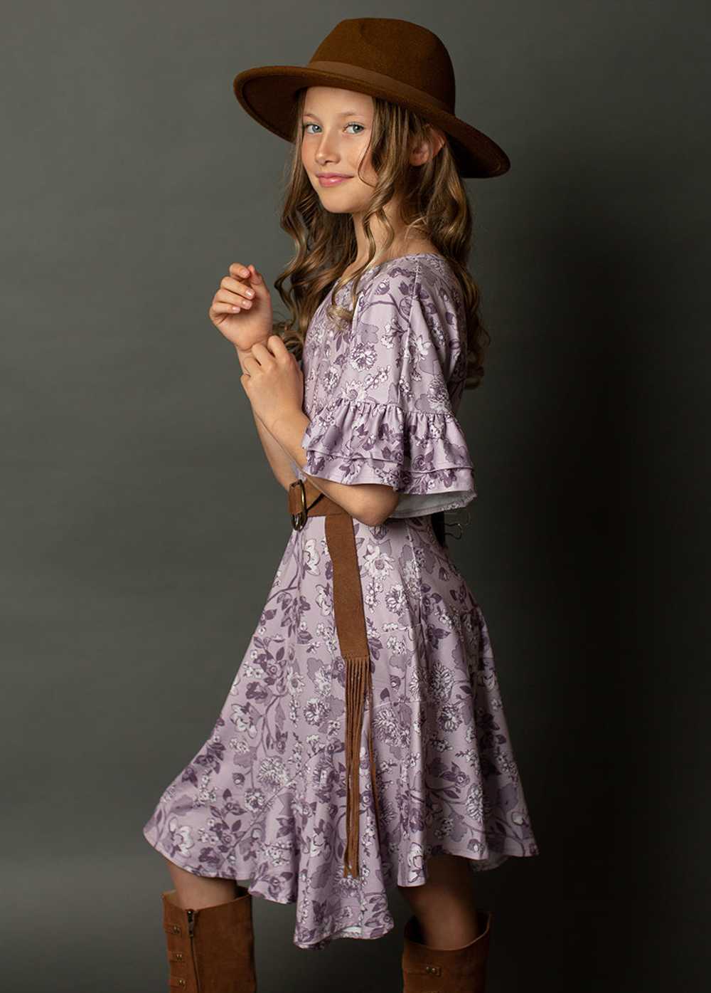 Joyfolie Emilia Dress in Lavender Floral - image 5