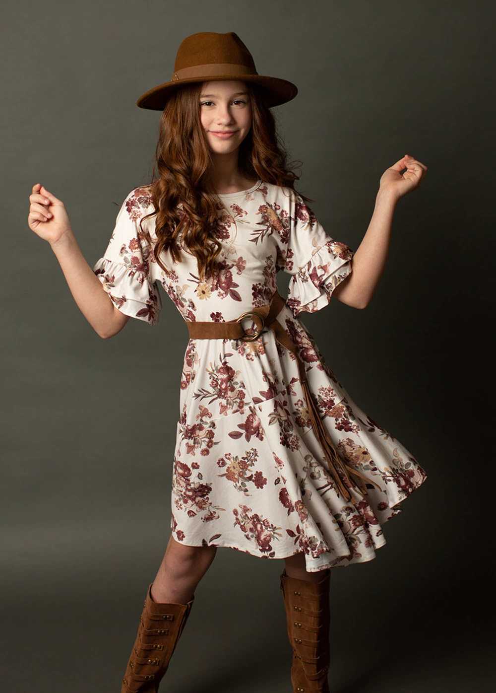 Joyfolie Emilia Dress in Ecru Floral - image 2