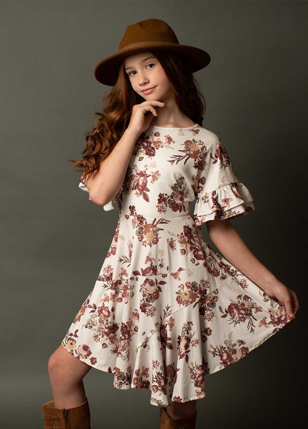 Joyfolie Emilia Dress in Ecru Floral - image 4