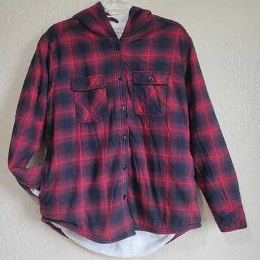 Boston Trader Sherpa Lined Flannel Shacket Size L… - image 1